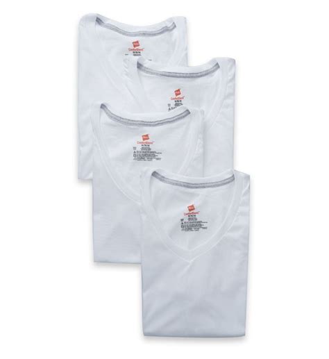 Mens Hanes Ubt2w4 Ultimate Comfortblend V Neck T Shirts 4 Pack