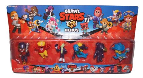 Brawl Stars Figurki Zestaw 6 X Figurek Kruk Brock Poco Penny Edgar Gene