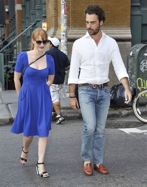 JESSICA CHASTAIN and Gian Luca Passi de Preposulo Out and About in New ...