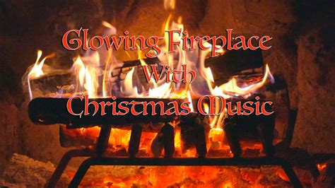 Glowing Fireplace With Acoustic Christmas Music