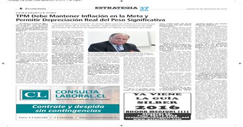 Guillermo Le Fort Tpm Debe Mantener Inflaci N En La Meta Y M A