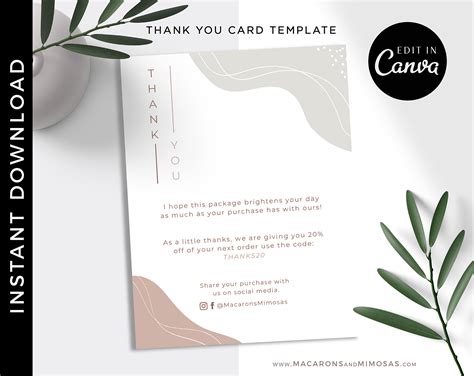 Thank You Note Card Template – Mightyprintingdeals.com