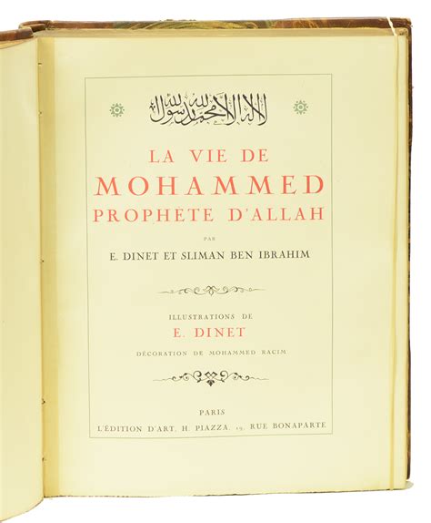 La Vie De Mohammed Proph Te D Allah By Dinet Tienne Ben Ibrahim