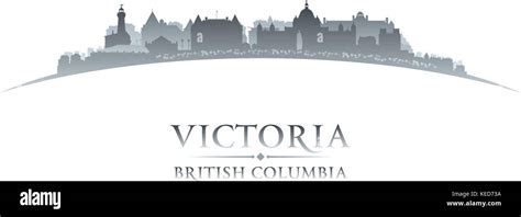 Victoria British Columbia Canada city skyline silhouette. Vector ...