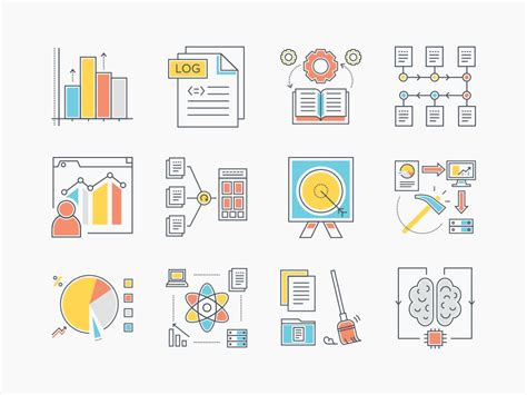 Data Analytics Icon Set Flat Icons