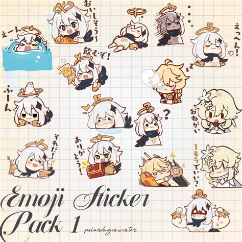 emoji sticker pack 01 Genshin Impact Sticker Vol.1 by PolarDayInWinter ...
