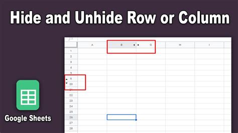 How To Hide And Unhide Row Or Column In Google Sheets Youtube