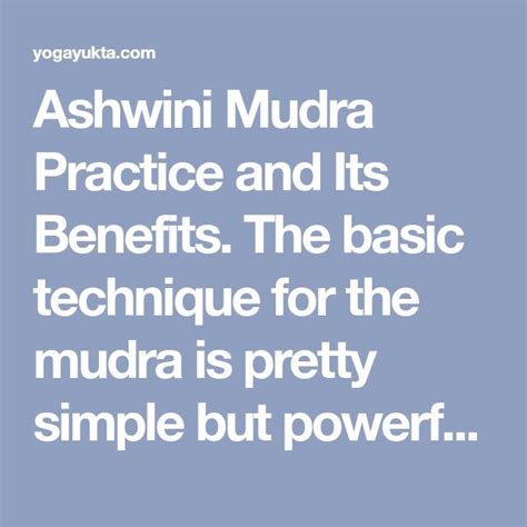 Experience the Power of Ashwini Mudra