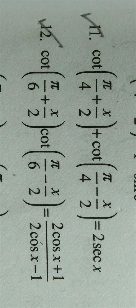 Trigonometric Ratios Of Multiple And Sub Multiple Angles Brainly In