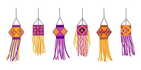 Premium Vector | Set of different indian street paper lanterns