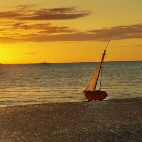 Sailboat Stuck At Low Tide Sunset Two Moons In Sky Stable