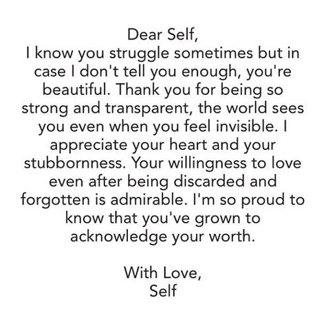 Self Love Quotes Dear Self Letter To Self