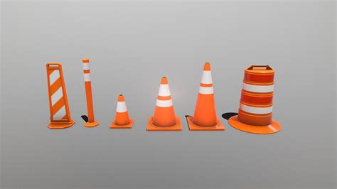 Artstation Generic Props Stylized Traffic Cones Game Assets