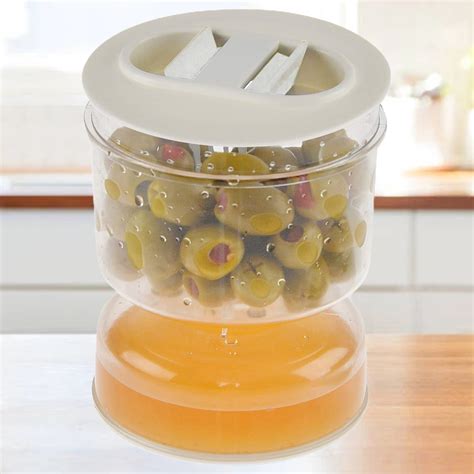 Oiur Innovative Pickle Jar Fine Workmanship Plastic Hourglass Design Sealed Olives Container For