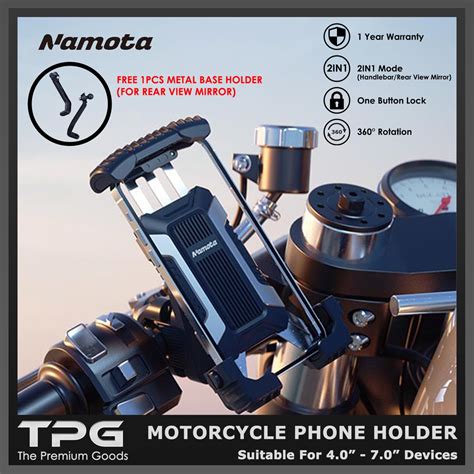 Jual NAMOTA MOTORCYCLE PHONE HOLDER HP STANG MOTOR KACA SPION SEPEDA