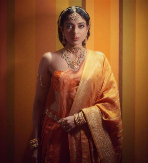 Sobhita Dhulipala In A Yellow Silk Saree For Ponniyin Selvan 1