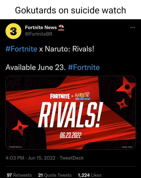 Gokutards On Suicide Watch Fortnite News Fortnite X Naruto