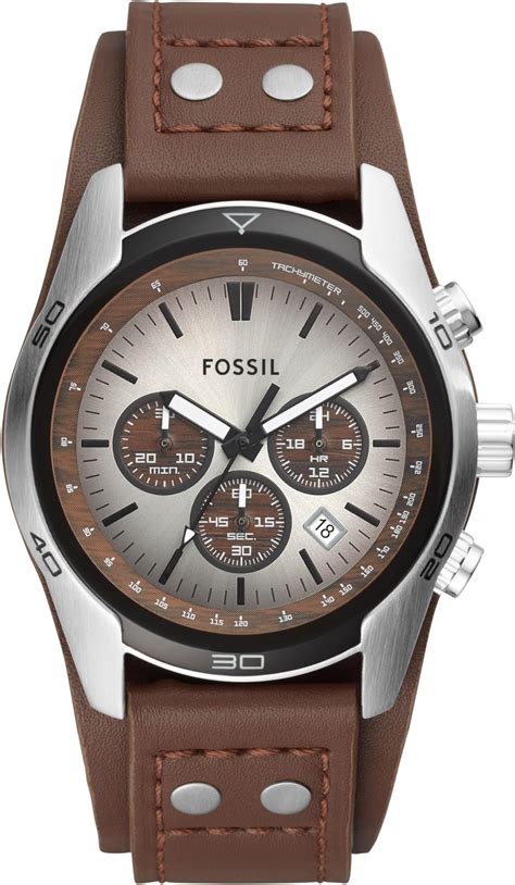 Fossil Cuff Chronograph White Dial Men S Watch CH2565 Fossil Amazon