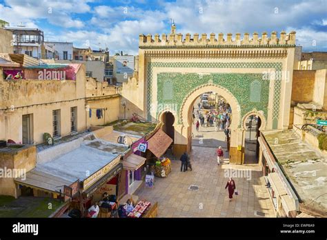 Blue Gate Bab Boujloud Fès Médina Maroc Afrique Photo Stock Alamy