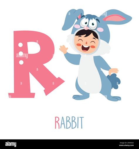 Character In Animal Costume Showing Alphabet Letter Stock Vector Image