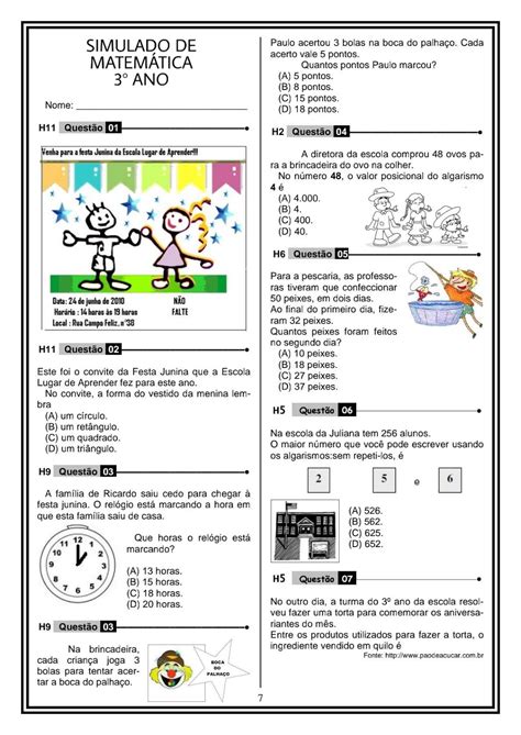 Atividade De Matem Tica Do Terceiro Ano