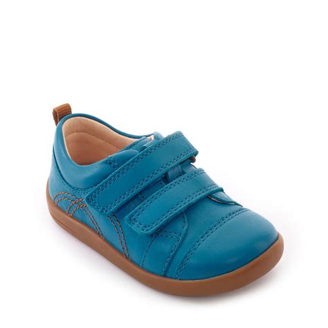 Tree House Bright Blue Leather Riptape First Walking Shoes