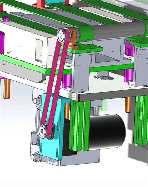 Conveyor belt with top lifting mechanism 3D model | CGTrader