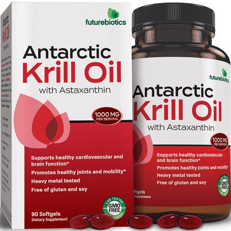 Futurebiotics Antarctic Krill Oil Omega 3s EPA DHA Astaxanthin Non