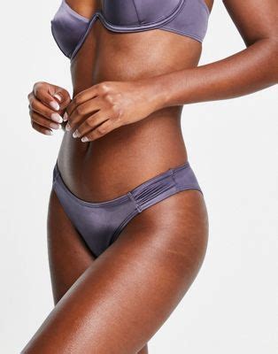 Dorina Majorelle High Leg Micro Side Bikini Bottom In Gray Asos