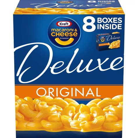 Kraft Deluxe Original Cheddar Macaroni And Cheese Dinner 14 Oz 8 Pk