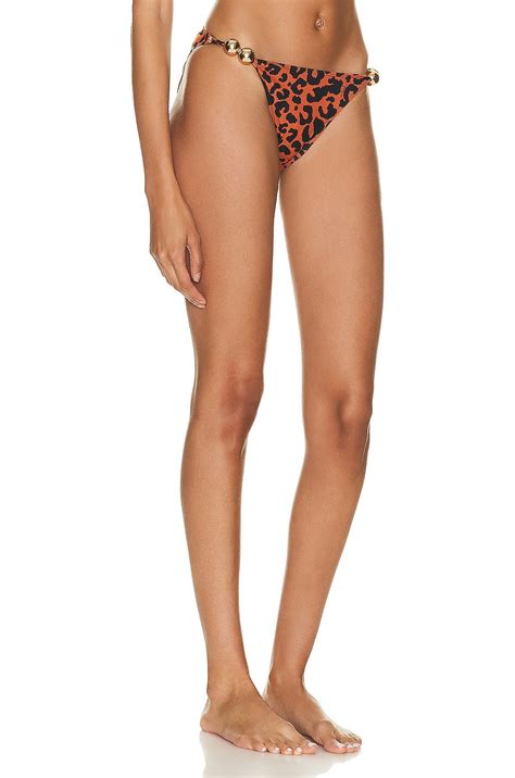 Wolford Side String Gold Bubble Bikini Bottom In Bronze Print Fwrd