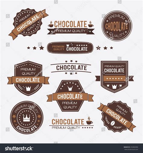 Chocolate Vintage Retro Design Logos Labels Stock Vector Royalty Free