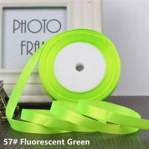 Ruban Fluorescent Green Mm Rouleau De Rubans En Satin De Soie