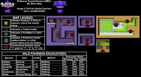 Pokémon Crystal Mt. Moon Map (PNG) - Neoseeker Walkthroughs