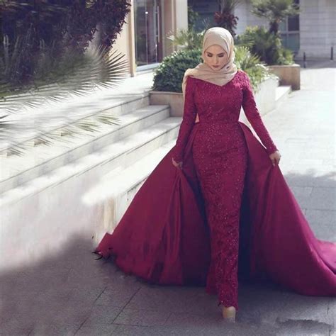 Special Occasion Dresses Detachable Muslim Evening Dresses