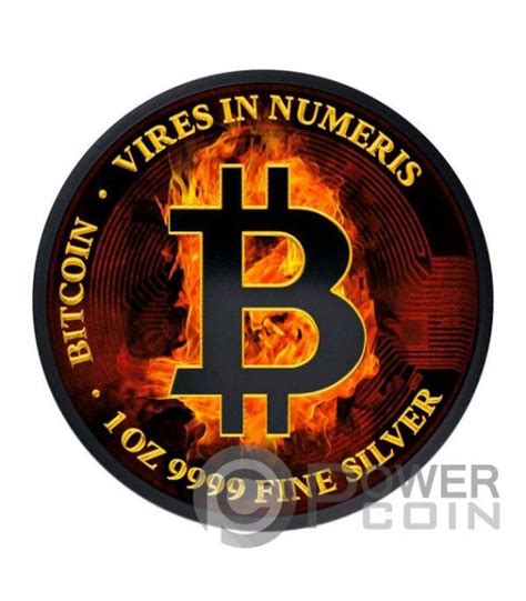 BITCOIN Burning 1 Oz Moneta Argento 2 Niue 2022