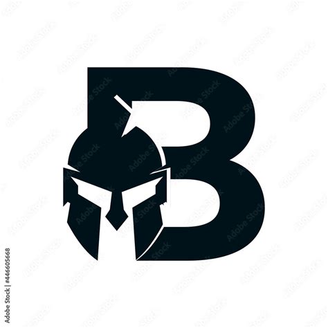 Spartan Logo Initial Letter B For Spartan Warrior Helmet Logo Design