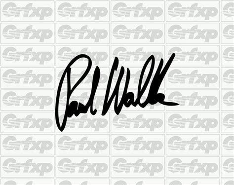 Paul Walker Signature Sticker – Grafixpressions