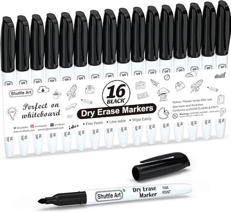 Shuttle Art Dry Erase Markers Pack Black Whiteboard Markers Fine