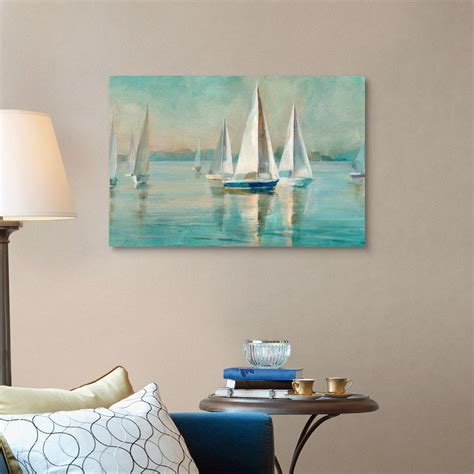 Sailboats At Sunrise Canvas Wall Art Print Sailing Home Decor Ebay