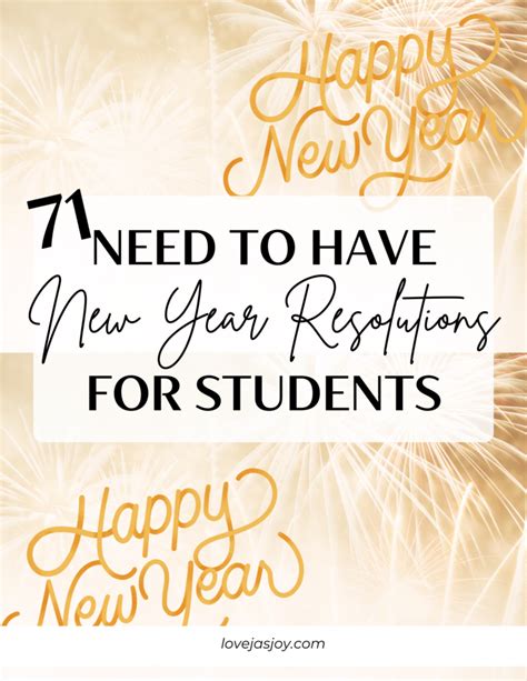 71 Need to Have New Year Resolutions for Students - Love Jas Joy