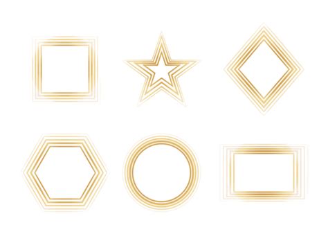 Geometric Golden Frames Set Vector Card Abstract Luxury Png And