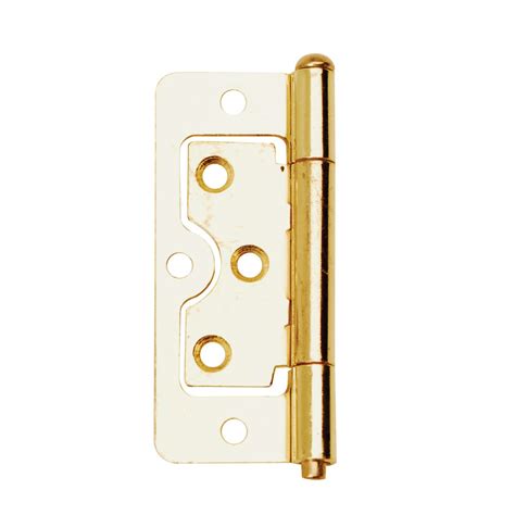 Dale Hardware 6111 Polished Electro Brass 75mm Flush Hinge Pair Hevey