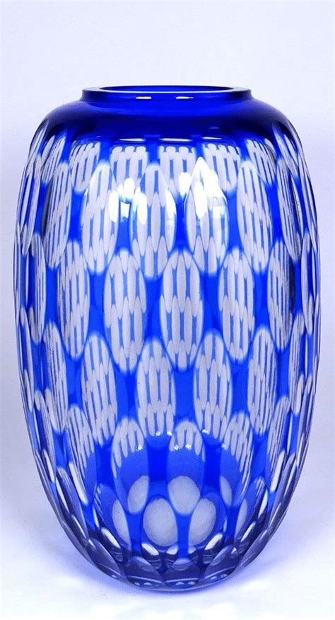 Johann Oertel Co Haida Bergnag Glas Vase Schliff Art Glass B Hmen