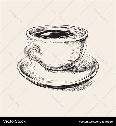 Hand Drawn Sketch Coffee Cup Royalty Free Vector Image