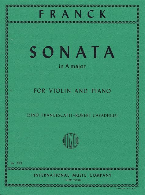 Franck, Cesar: Sonata in A major for Violin and Piano (IMC ...