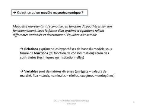 Le Modele Macroeconomique Classique Ppt T L Charger