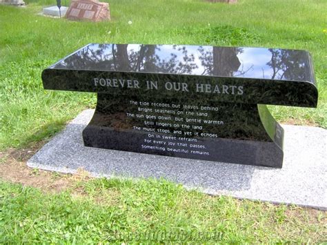 China Black Granite Headstone with Bench - StoneContact.com