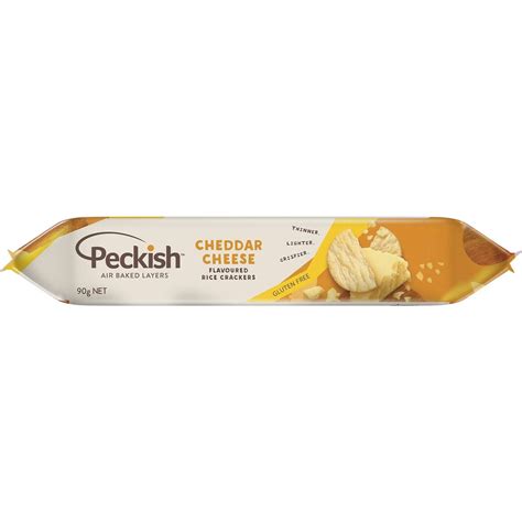 Peckish Flavoured Rice Crackers Cheddar Cheese 90g Woolworths