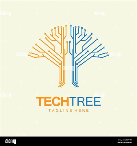 Tech Tree Logo Concept Green Network Technology Logo Vector Tech Tree